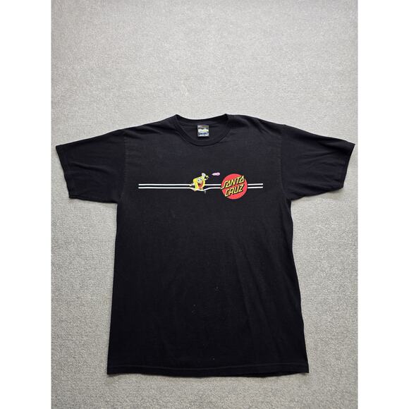 2000s Y2K Santa Cruz Skateboard SpongeBob SquarePants Graphic Skate TShirt Large - Picture 1 of 8